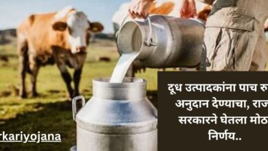 दूध उत्पादकांना पाच रुपये अनुदान देण्याचा, राज्य सरकारने घेतला मोठा निर्णय..